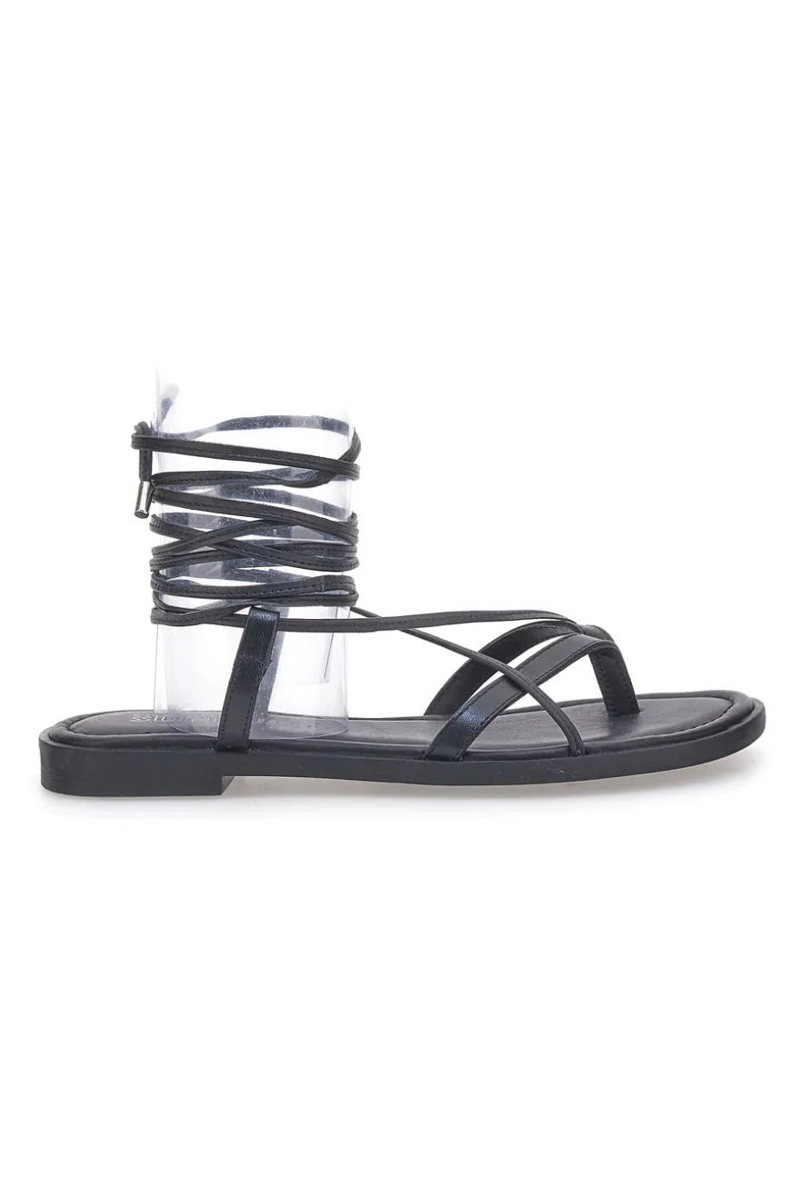 Schwarze Gladiator-Sandalen mit Flip-Flops PITTARELLO SUN A6700101