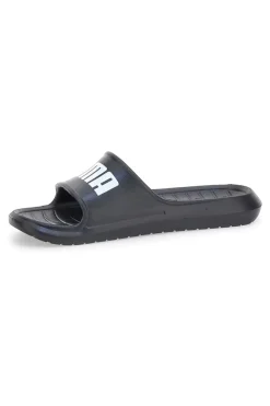 Schwarze Gummipantoffeln mit Maxi-Logo von Puma Divecat V2 Lite