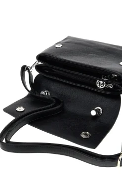 Schwarze Handtasche mit Schulterriemen Emma spagnesi PU8901