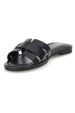 Schwarze Hausschuhe mit geflochtenen Riemen Pittarello Sonne TIMA641