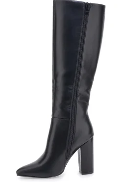Schwarze kniehohe Stiefel mit hohem Absatz THE FIRST 500