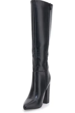 Schwarze kniehohe Stiefel mit hohem Absatz THE FIRST 500