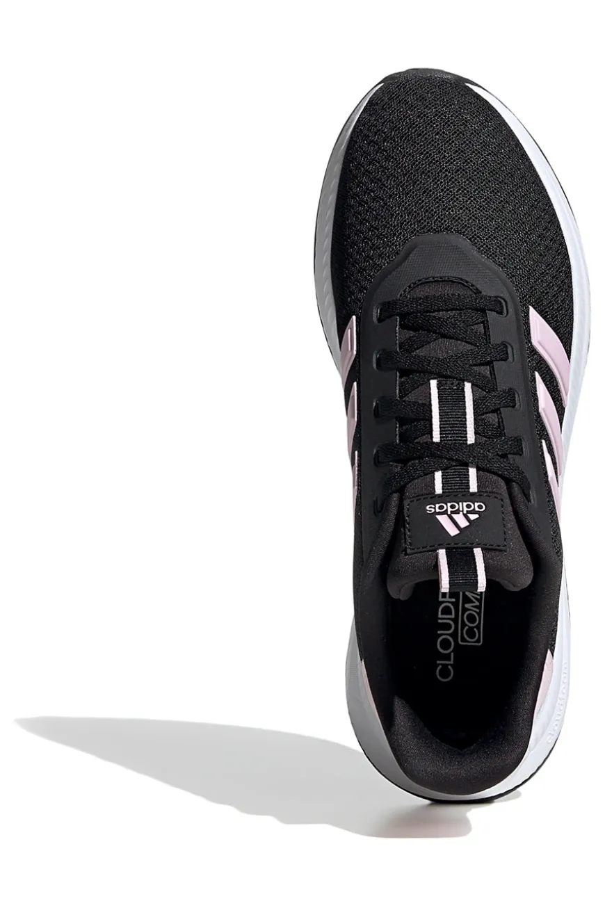 Schwarze Laufschuhe mit rosa Streifen aus atmungsaktivem Mesh Adidas X_PLRPATH