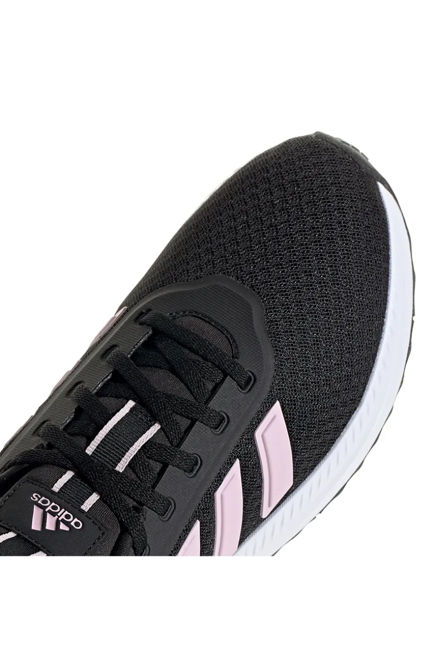 Schwarze Laufschuhe mit rosa Streifen aus atmungsaktivem Mesh Adidas X_PLRPATH