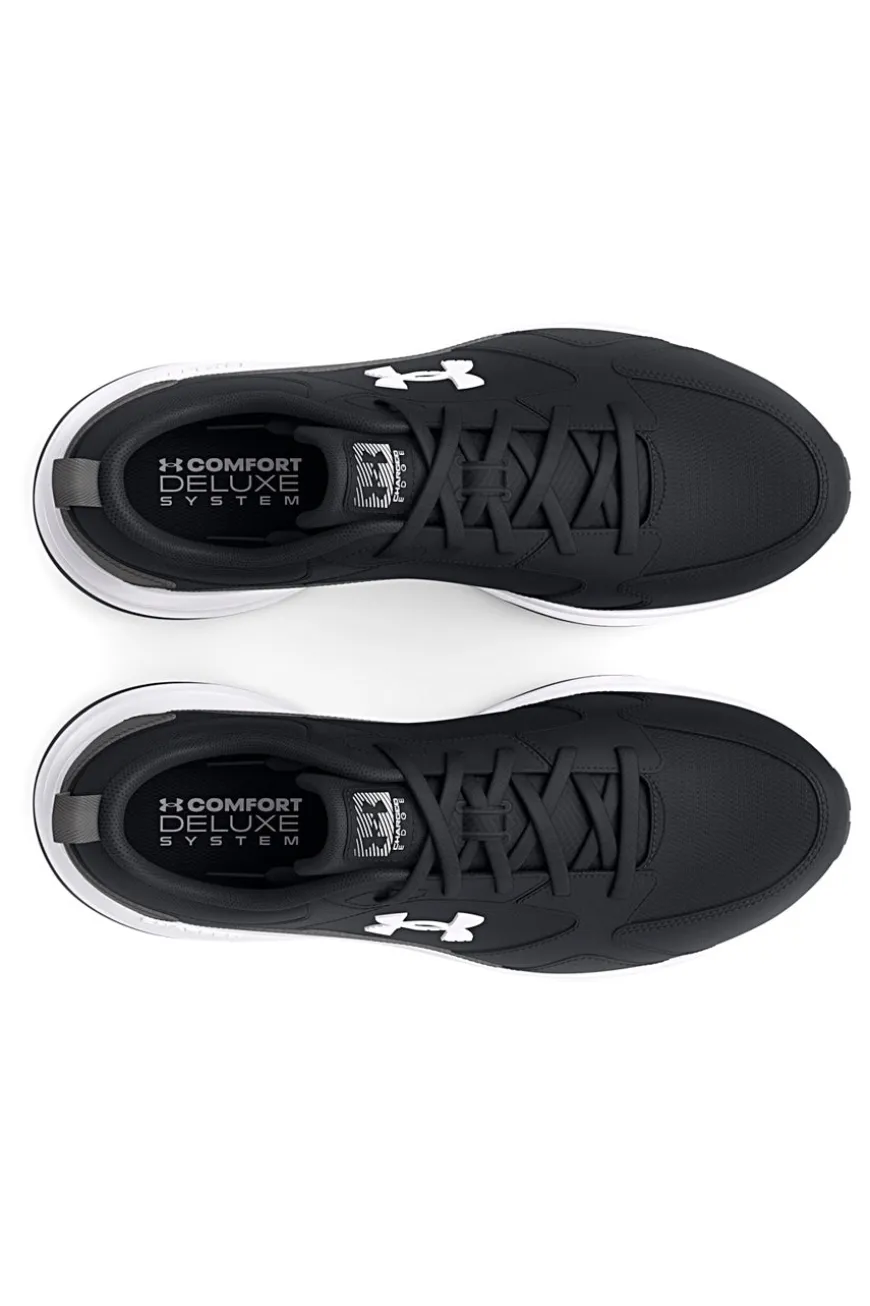 Schwarze Mesh-Sneaker mit Under Armour Charged Edge-Ledereinsätzen
