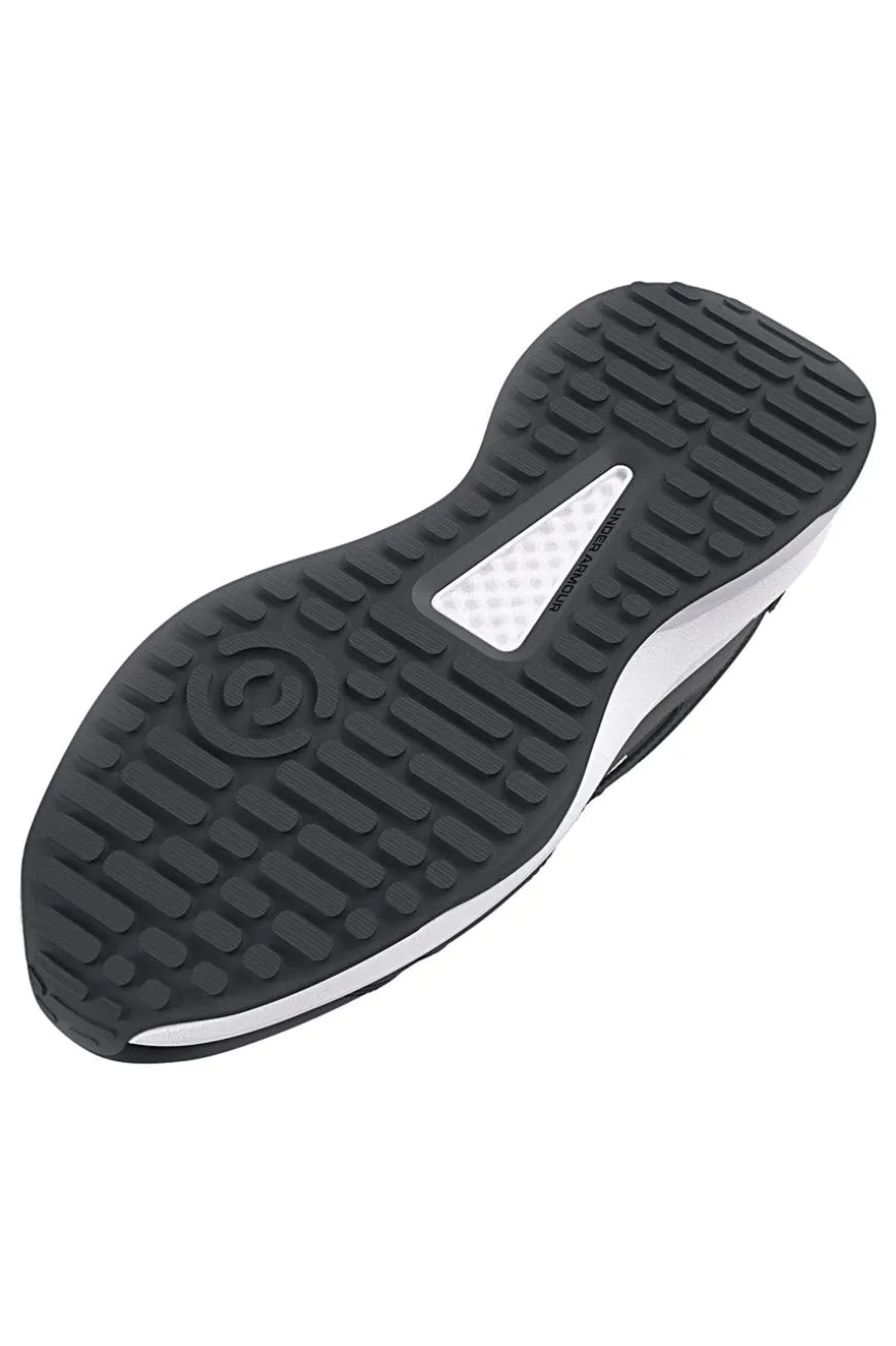 Schwarze Mesh-Sneaker mit Under Armour Charged Edge-Ledereinsätzen