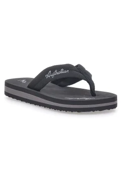Schwarze Pantoffeln mit Stoffriemen Australian AU24W409