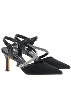 Schwarze Pumps mit Riemchen Pittarello couture 65302