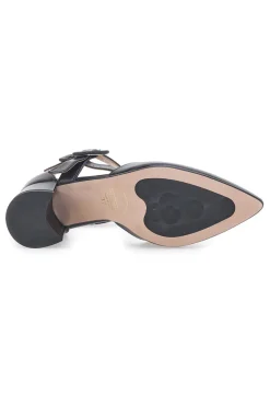 Schwarze Pumps mit Riemchen und Absatz PITTARELLO 8012