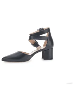 Schwarze Pumps mit Riemchen und Absatz PITTARELLO 8012