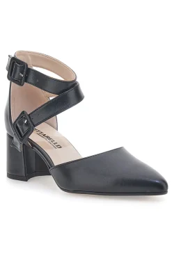 Schwarze Pumps mit Riemchen und Absatz PITTARELLO 8012