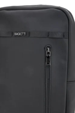 Schwarzer Rucksack mit vertikaler Vordertasche Biagiotti MOI LB25W-464/1/Z