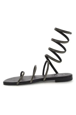 Schwarze Sandalen mit Strasssteinen Mon dieu PRE9300