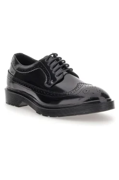Schwarze Schnürschuhe mit Duilio Gian Marco Venturi-Dekoration