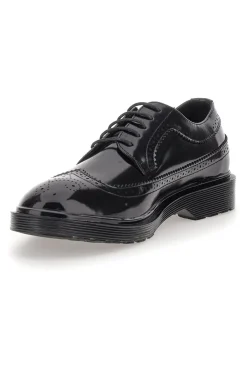 Schwarze Schnürschuhe mit Duilio Gian Marco Venturi-Dekoration