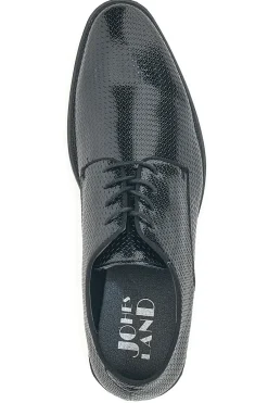 Schwarze Schnürschuhe mit Webmuster Johes Land 188506