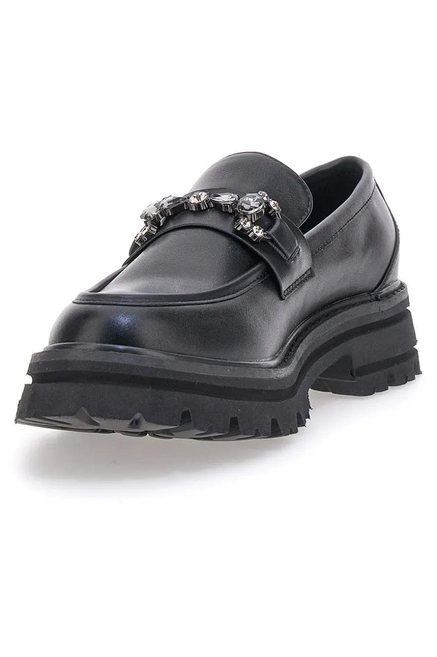 Schwarze Slipper mit Tanksohle und Vorderklammer ME & ME 1222