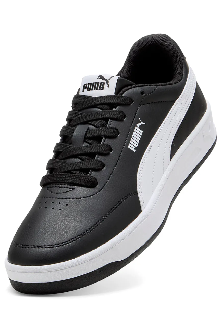 Schwarze Sneaker mit weißem Profil Court Classic Clean Puma