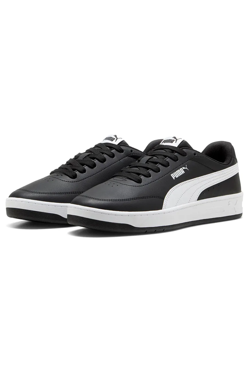 Schwarze Sneaker mit weißem Profil Court Classic Clean Puma
