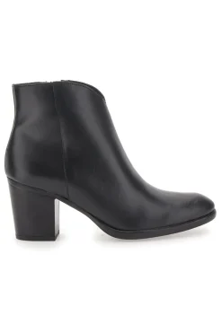 Schwarze Stiefeletten aus echtem Leder mit Blockabsatz PITTARELLO GLAM 4566400