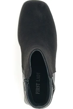 Schwarze Stiefeletten mit Absatz First Lady 361