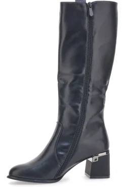 Schwarze Stiefel mit Absatz The First 394