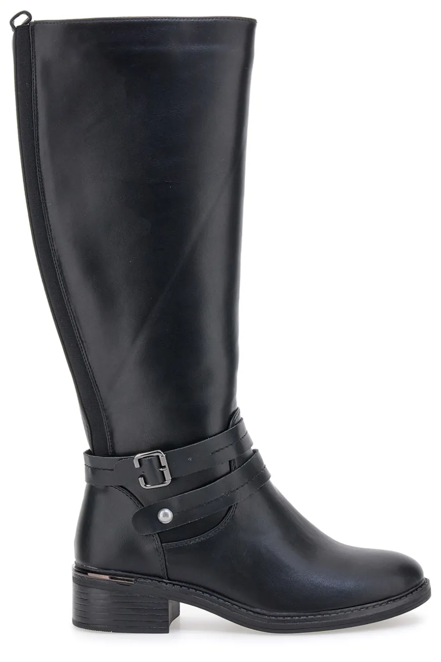 Schwarze Stiefel mit Obermaterial mit elastischen Einsätzen The First 9E90222