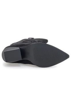 Schwarze Stiefel mit Stickerei und Absatz Cafè Kosten RQ2616
