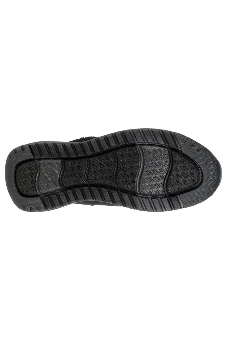 Schwarze wasserdichte Anfibi mit Innenfutter aus Pelz Skechers ON-THE-GO STELLAR ALPINE ADVENTURE