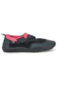 Schwarz und rosa Arena Wasserschuhe mit verstellbarem Verschluss