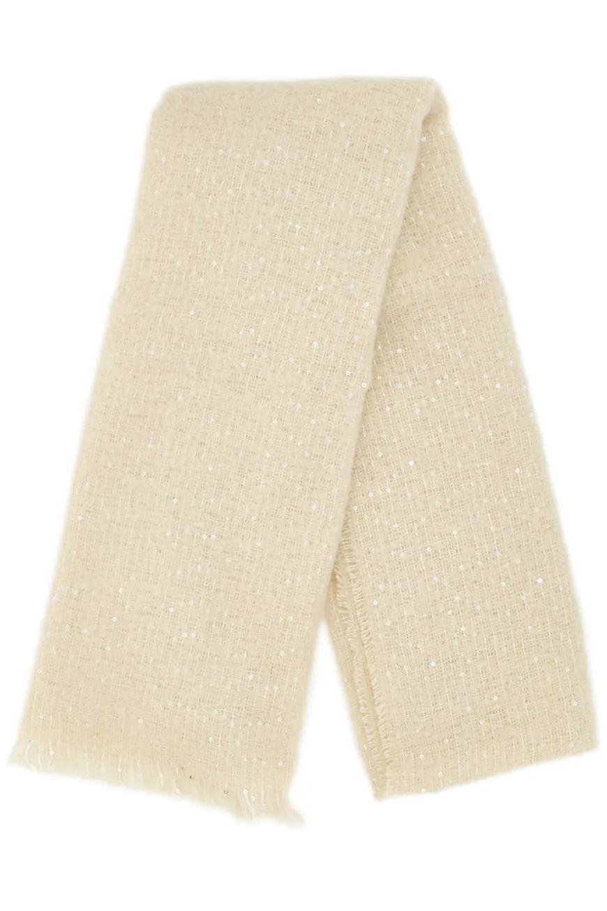 Sciarpa beige calda e morbida con paillettes Gianmarco Venturi CLASS 65471