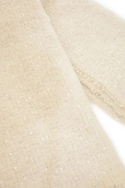 Sciarpa beige calda e morbida con paillettes Gianmarco Venturi CLASS 65471