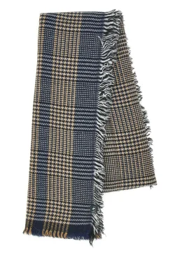 Sciarpa Pied de Poule Blu e Beige Basile 0149/U