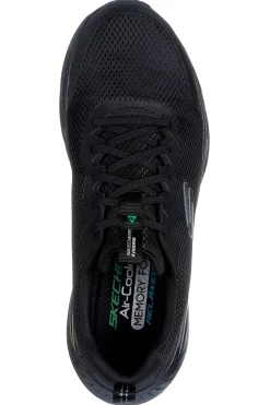 Skechers Edgeride Rekze – Schwarze Mesh-Sneaker mit Memory-Schaum