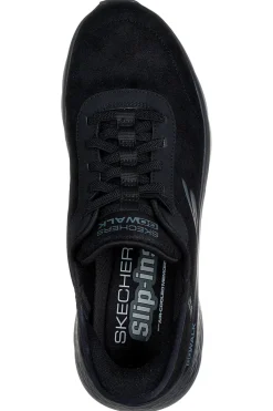 Skechers GO WALK FLEX SMOOTH MOTION – flexible schwarze Slip-On-Sneaker