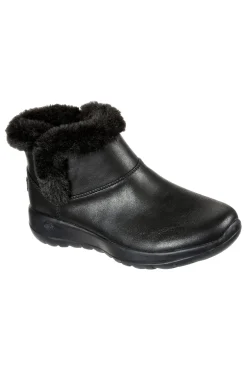 Skechers – On-the-GO – Joy Endeavor – Schwarze Stiefeletten mit Kunstpelzbesatz
