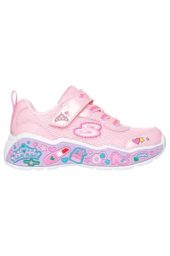 Skechers Play Scene Fun Squad – Rosa Sneaker mit Glitzer und verzierter Sohle