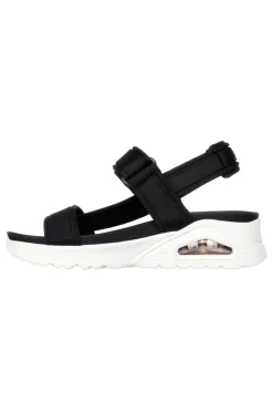 Skechers Uno – Summer Stand2 Vegane schwarze Sandalen mit Klettverschluss