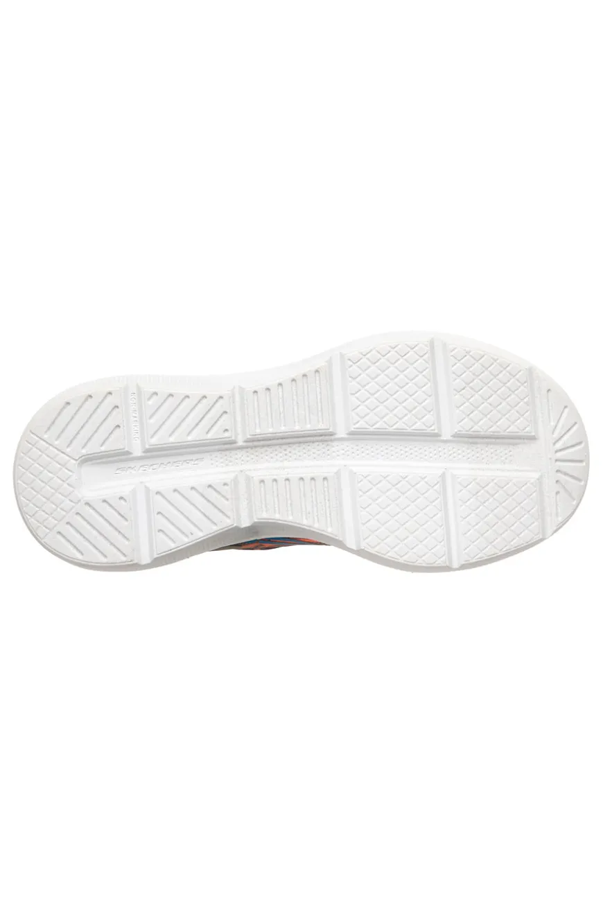 Sneaker Arancione e Grigio con strap e lacci elasticizzati Skechers Microspec Velocity