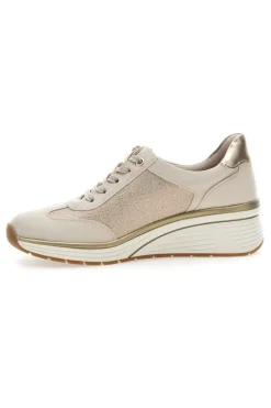 Sneaker da donna beige con zeppa e inserti metallizzati Relife 67172670501
