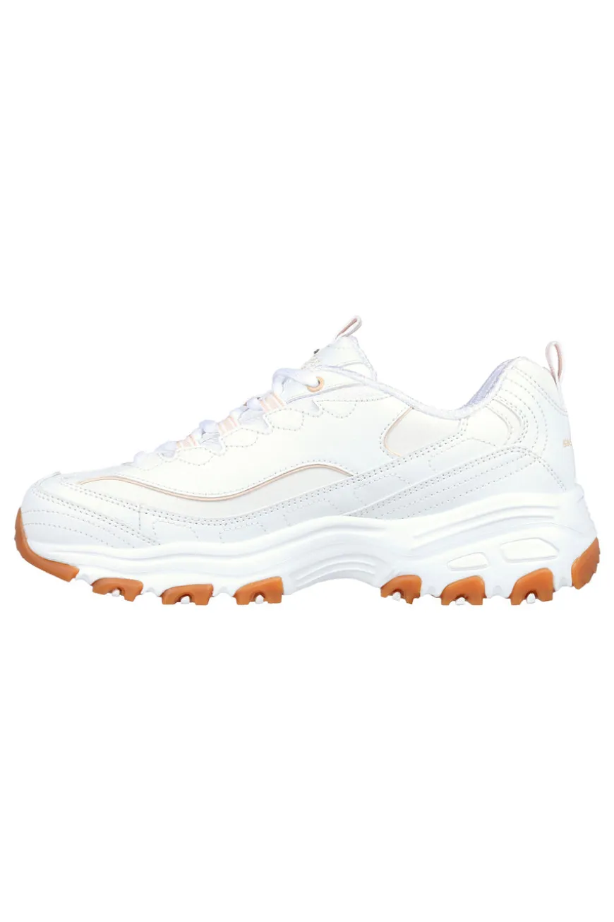 Sneaker da Donna Bianca con suola gum e Memory Foam Skechers D’Lites Good Neutral