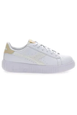 Sneaker da donna bianche con platform e dettagli oro Diadora Game Step Glam GS