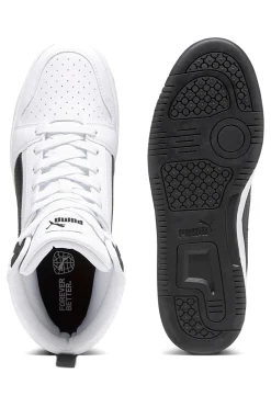 Sneakers alte bianche con dettagli neri Rebound V6 Puma