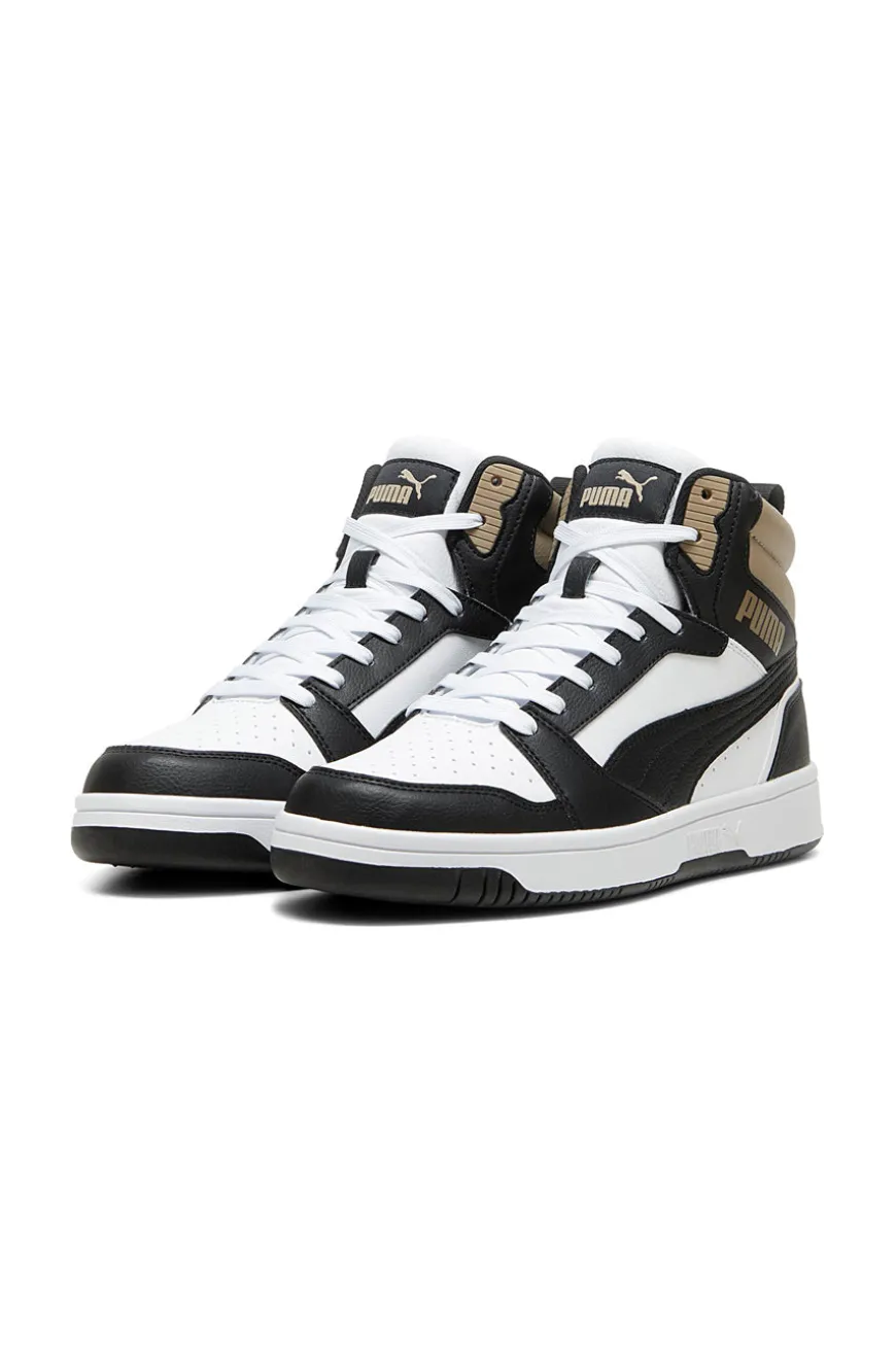 Sneakers Alte Bianche con dettagli neri e biege Puma Rebound V6 Mid 39232622