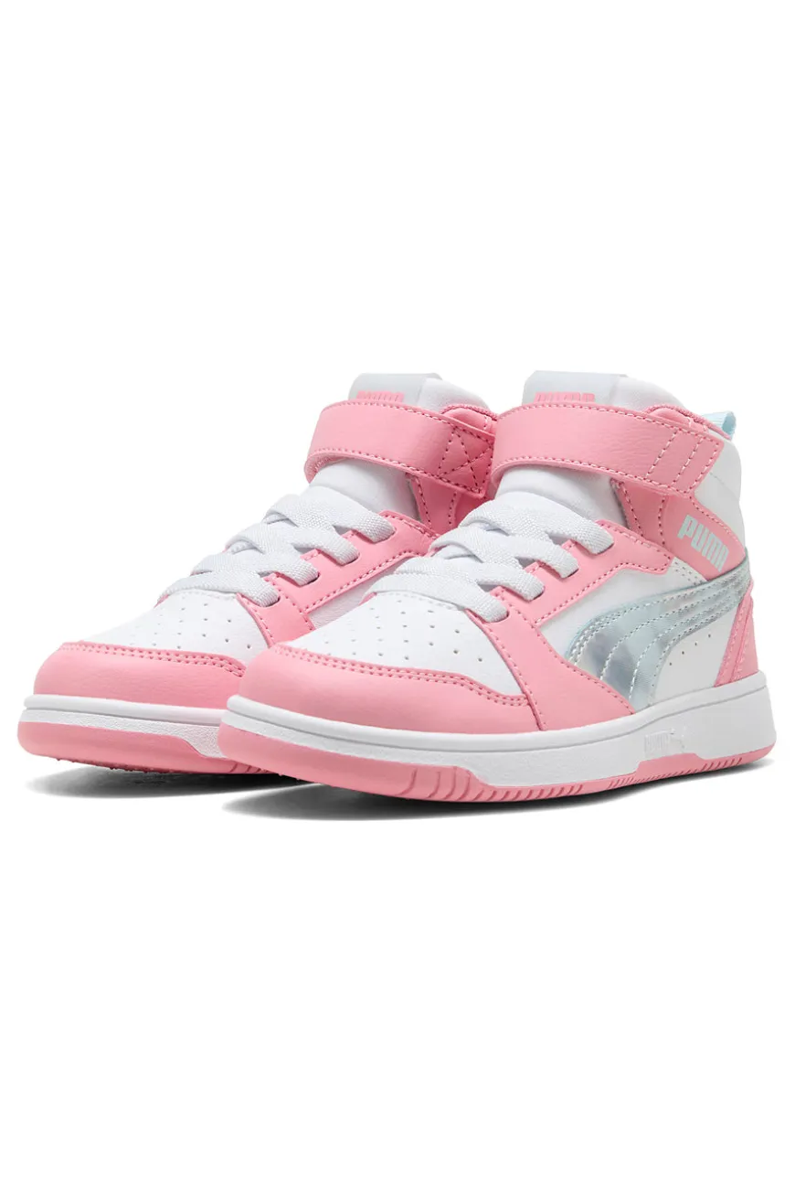 Sneakers alte bianche e rosa Puma Rebound V6 Mid Space Belle AC+PS