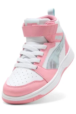 Sneakers alte bianche e rosa Puma Rebound V6 Mid Space Belle AC+PS