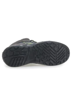 Sneakers antinfortunistiche mid grigie S1P in pelle Black shoot YL-5068H-2