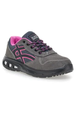 Sneakers antinfortunistiche grigie in pelle Black shoot YL-5068-B S1P
