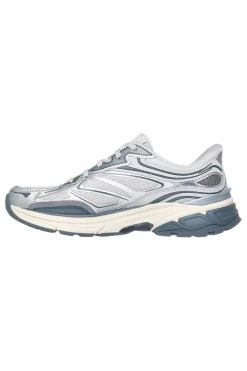 Sneakers argento con inserti silver e calzata facilitata Skechers Stamina Sport Slip-ins