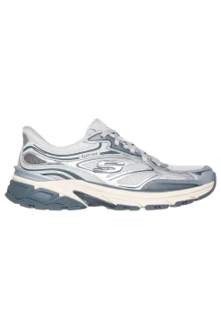 Sneakers argento con inserti silver e calzata facilitata Skechers Stamina Sport Slip-ins